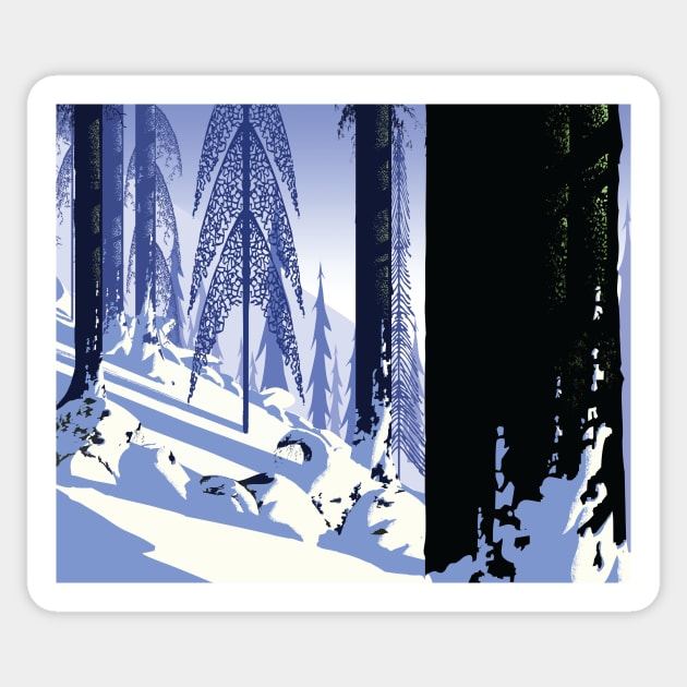 eyvind earle Sticker by QualityArtFirst